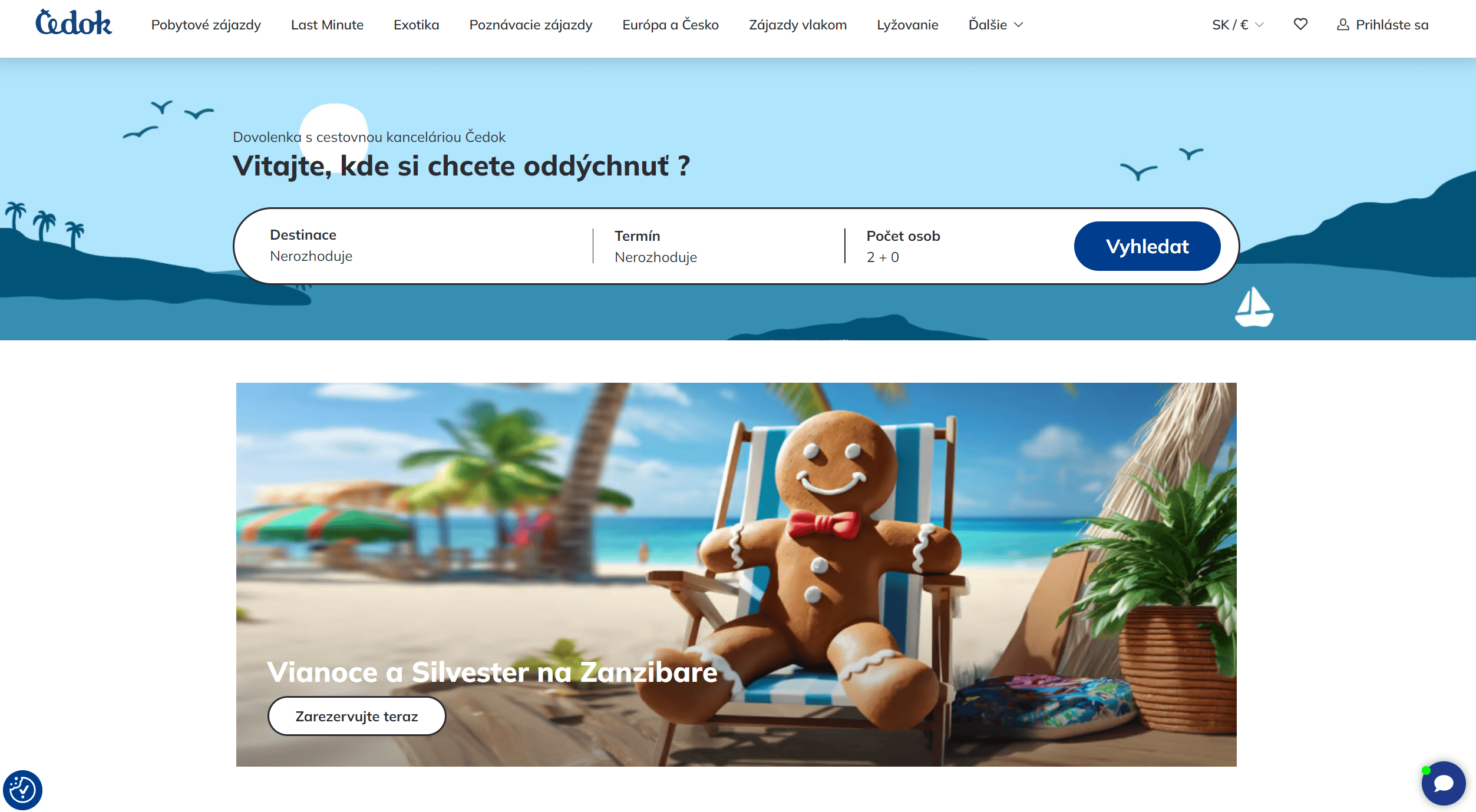 Úvodná stránka Čedok