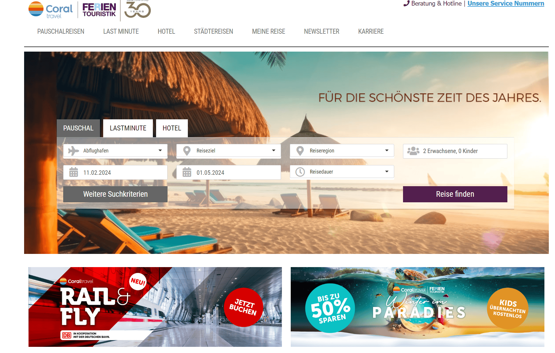 Stránka Ferien Touristik